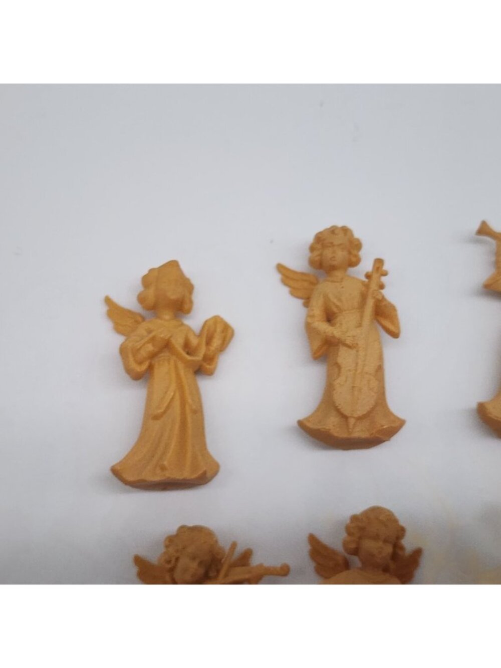Vintage Plastic Angel Ornaments Musical Instruments Craft Embellishments Lot of - Picture 2 of 8